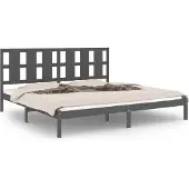 Syfax Massivholzbett Grau Kiefer 200x200 cm