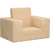Syfax Schlafsofa für Kinder Creme Weicher Plüsch