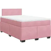 Syfax Boxspringbett mit Matratze Rosa 120x190 cm Samt