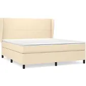 Syfax Boxspringbett mit Matratze Creme 180x200 cm Stoff