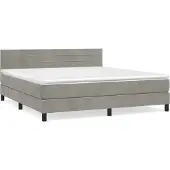 Syfax Boxspringbett mit Matratze Hellgrau 160x200 cm Samt