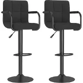 vidaXL Barhocker 2 Stk. Schwarz Stoff