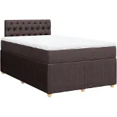 Syfax Boxspringbett mit Matratze Dunkelbraun 120x200 cm Stoff