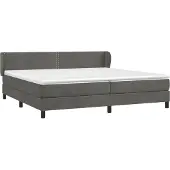 Syfax Boxspringbett mit Matratze Dunkelgrau 200x200 cm Samt