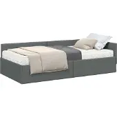 Syfax Eckbettgestell mit Matratze Sonstiges 2 pcs Grau Stoff