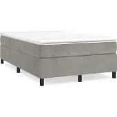 Syfax Boxspringbett mit Matratze Hellgrau 120x200 cm Samt