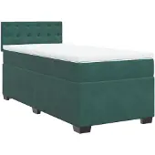 Syfax Boxspringbett mit Matratze Dunkelgrün 80x200 cm Samt