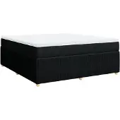 Syfax Boxspringbett mit Matratze Schwarz 180x200 cm Stoff