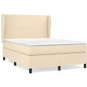 Syfax Boxspringbett mit Matratze Creme 140x200 cm Stoff