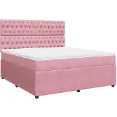 Syfax Boxspringbett mit Matratze Rosa 180x200 cm Samt