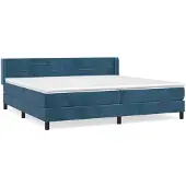 Syfax Boxspringbett mit Matratze Dunkelblau 200x200 cm Samt
