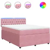 Syfax Boxspringbett mit Matratze Rosa 160x200 cm Samt
