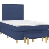 Syfax Boxspringbett mit Matratze Blau 120x190 cm Stoff