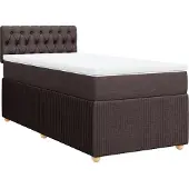 Syfax Boxspringbett mit Matratze Dunkelbraun 90x200 cm Stoff