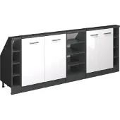 Vicco Dachschrägenschrank-Set Rion, 5er Set, Weiß Hochglanz/Anthrazit/Anthrazit