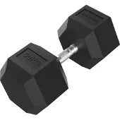 Tunturi Platinum Hexa Kurzhantel - Gummi - 1x 50kg - Schwarz