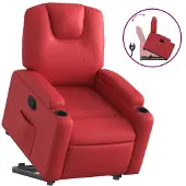 Syfax Relaxsessel mit Aufstehhilfe Rot Kunstleder