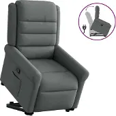 Syfax Relaxsessel mit Aufstehhilfe Dunkelgrau Stoff