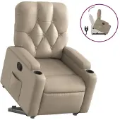 Syfax Relaxsessel mit Aufstehhilfe Cappuccino-Braun Kunstleder