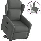 Syfax Relaxsessel mit Aufstehhilfe Dunkelgrau Stoff
