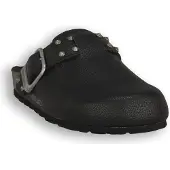 Grünland Damen Holzschuhe aus Naturleder Schwarz mit Kork-Innensohle