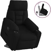 Syfax Relaxsessel mit Aufstehhilfe Schwarz Stoff