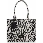 WITTCHEN Damen-Shopper-Tasche aus Jacquard mit Quaste, weiß und schwarz