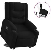 Syfax Relaxsessel mit Aufstehhilfe Schwarz Stoff