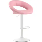 CLP Barhocker Olinda Kunstleder höhenverstellbar und drehbar pink Gestell Farbe weiß