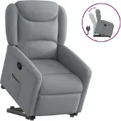 Syfax Relaxsessel mit Aufstehhilfe Hellgrau Stoff