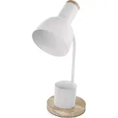 Emos LED Tischlampe POPPY mit Stift-Halter, E27 Gewinde, Netzkabel 1,5m mit Schalter und Eurostecker, ohne Lichtquelle, E27 max. 25W, Weiß, Z7640W