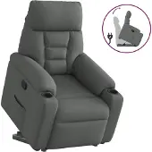 Syfax Relaxsessel mit Aufstehhilfe Dunkelgrau Stoff