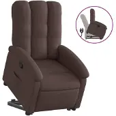 Syfax Relaxsessel mit Aufstehhilfe Dunkelbraun Stoff