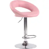 CLP Barhocker Olinda Kunstleder höhenverstellbar und drehbar pink Gestell Farbe chrom