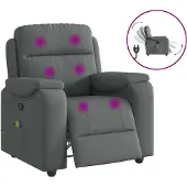 Syfax Massage-Relaxsessel, Stoff, Dunkelgrau
