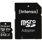 Intenso 3433493, 512 GB, MicroSDXC, Klasse 10, UHS-I, 100 MB/s, 45 MB/s