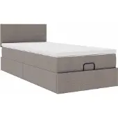 Syfax Ottoman-Bett mit Matratze Taupe 90x200 cm Stoff