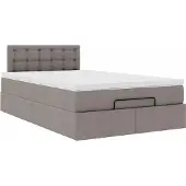Syfax Ottoman-Bett mit Matratze Taupe 120x200 cm Stoff