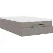 Syfax Ottoman-Bett mit Matratze Taupe 120x190 cm Stoff