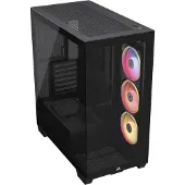 Corsair Midi Tower 3500X LXR LINK TG, Midi Tower, PC, Schwarz, ATX, EATX, micro ATX, Mini-ITX, Stahl, Gehärtetes Glas, Gaming