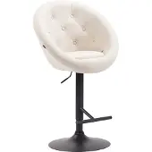 CLP Barhocker London V2 Stoff drehbar und höhenverstellbar creme Gestell Farbe schwarz