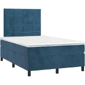 Syfax Boxspringbett mit Matratze Dunkelblau 120x190 cm Samt