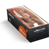 Arcos 12-tlg. Besteckset: 6 Steakmesser & 6 Gabeln Buchenholz/Edelstahl Braun