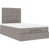Syfax Ottoman-Bett mit Matratze Taupe 120x200 cm Stoff