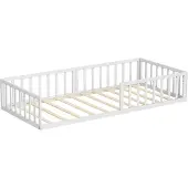 VitaliSpa Bodenbett aus Metall Minno Weiß 90x200 ohne Matratze, Model 56636