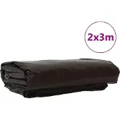 vidaXL Plane 650g / m² Braun 2 x 3 m Canvas mit PVC-Beschichtung