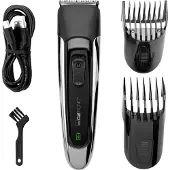 Clatronic Haarschneidemaschine 1-30mm | Edelstahl-Klingen | 16 Längen | Akku bis 100 Min. | Barttrimmer Herren | Haarschneider | HSMR 3827