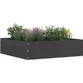 vidaXL Rasenkante 50 x 50 x 13 cm Stahl Schwarz
