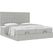 Syfax Ottoman-Bett mit Matratzen Hellgrau 180x200 cm Samt
