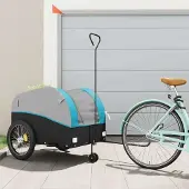 Prolenta Maison Exclusive - Fahrradanhänger Schwarz und Blau 45 kg Eisen